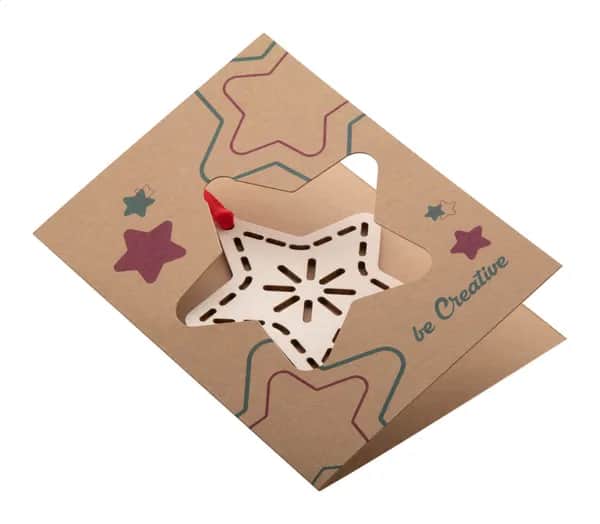 Weihnachtskarte, Stern - TreeCard Eco - natur (-A)
