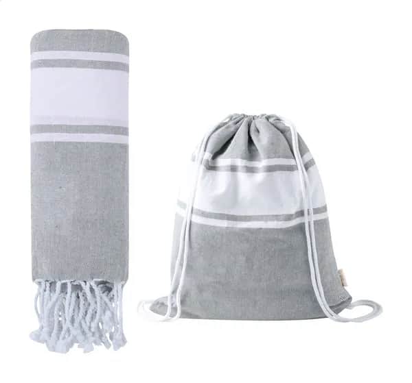 Pareo-Strandtuch / Beutel - Praia - grau (-77)