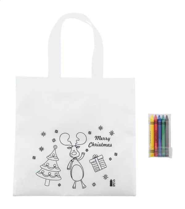 Weihnachtstasche zum Ausmalen - Julfar Shop - weiß