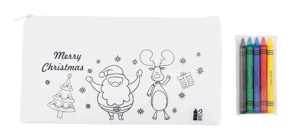 Weihnachts-Stifteetui zum Ausmalen - Julfar Draw - weiß