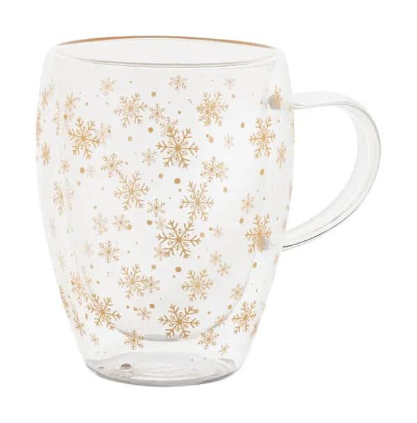 Weihnachts-Thermobecher aus Glas - Snostro - transparent