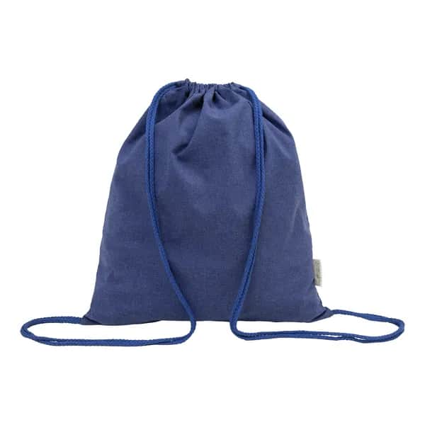 Kordelzugbeutel aus recycelter Baumwolle - Dropex - blau (-06)