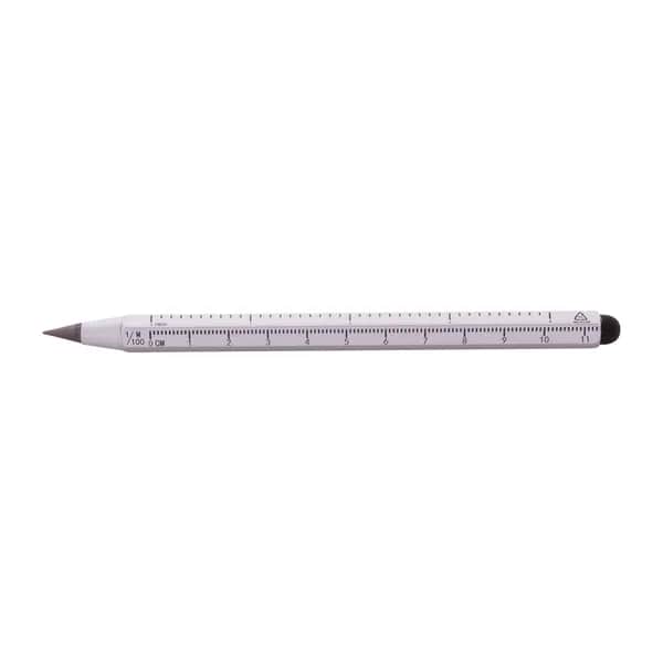 Tintenloser Stift mit Lineal - Ruloid - silber (-21)