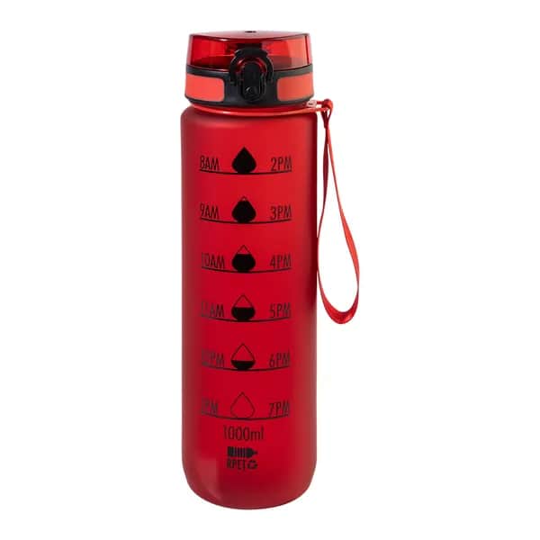 RPET Flasche mit Motivationsanzeige - Sipcount - rot (-05)