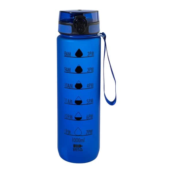 RPET Flasche mit Motivationsanzeige - Sipcount - blau (-06)