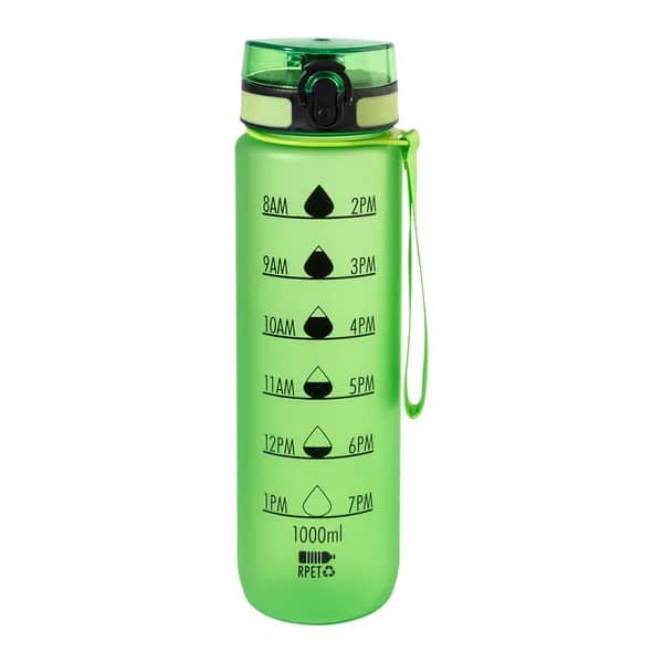 RPET Flasche mit Motivationsanzeige - Sipcount - grün (-07)