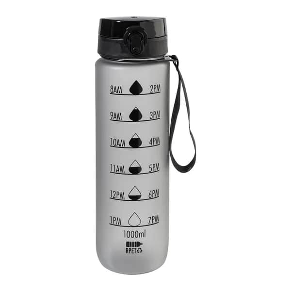 RPET Flasche mit Motivationsanzeige - Sipcount - schwarz (-10)