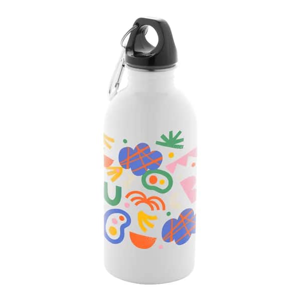 Flasche aus recyceltem Edelstahl - Pressuto - weiß (-01)