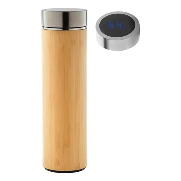 Isolierflasche mit Thermometer - Temboo - natur