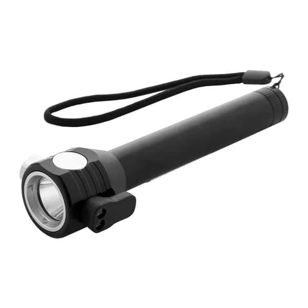 Taschenlampe mit Notfallhammer - Hemmerg - schwarz