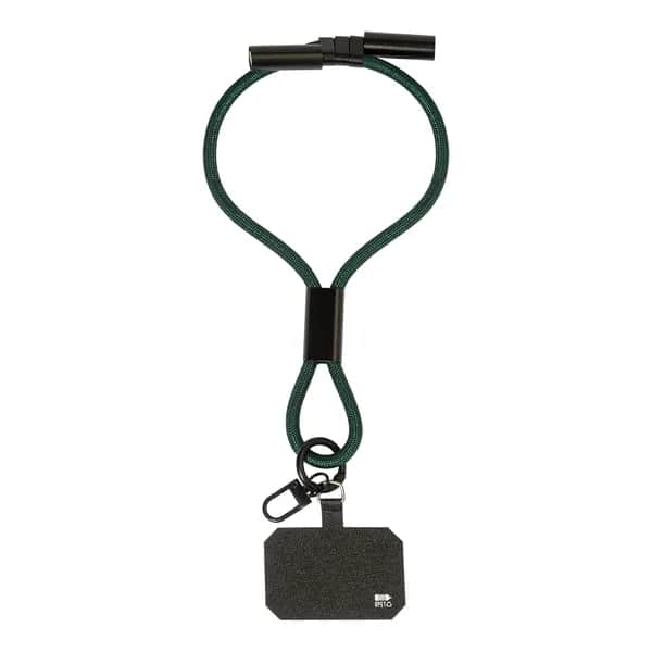 60W Handgelenkband mit Lade- und Datenkabel aus RPET - CuffCharge - dunkelgrün (-07A)