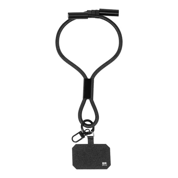 60W Handgelenkband mit Lade- und Datenkabel aus RPET - CuffCharge - schwarz (-10)
