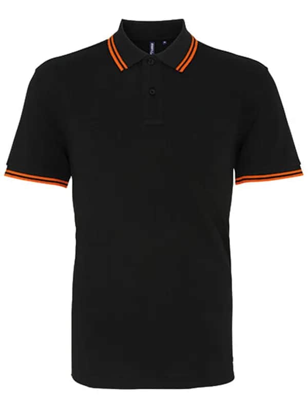 Men´s Classic Fit Tipped Polo - Black/Orange
