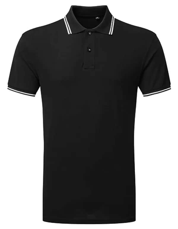 Men´s Classic Fit Tipped Polo - Black/White