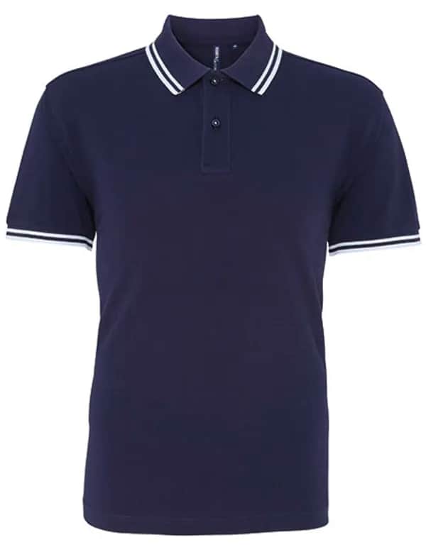 Men´s Classic Fit Tipped Polo - Navy/White