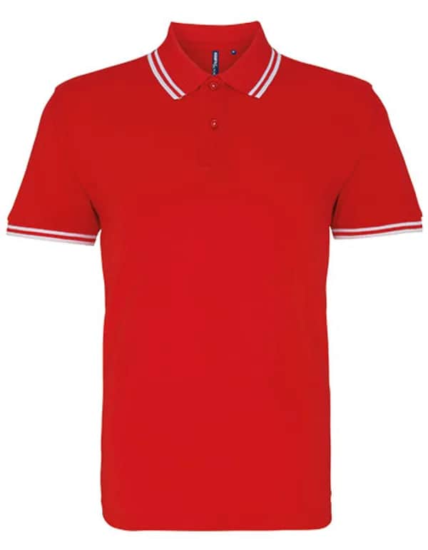 Men´s Classic Fit Tipped Polo - Red/White