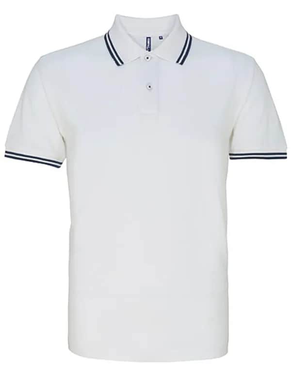 Men´s Classic Fit Tipped Polo - White/Navy