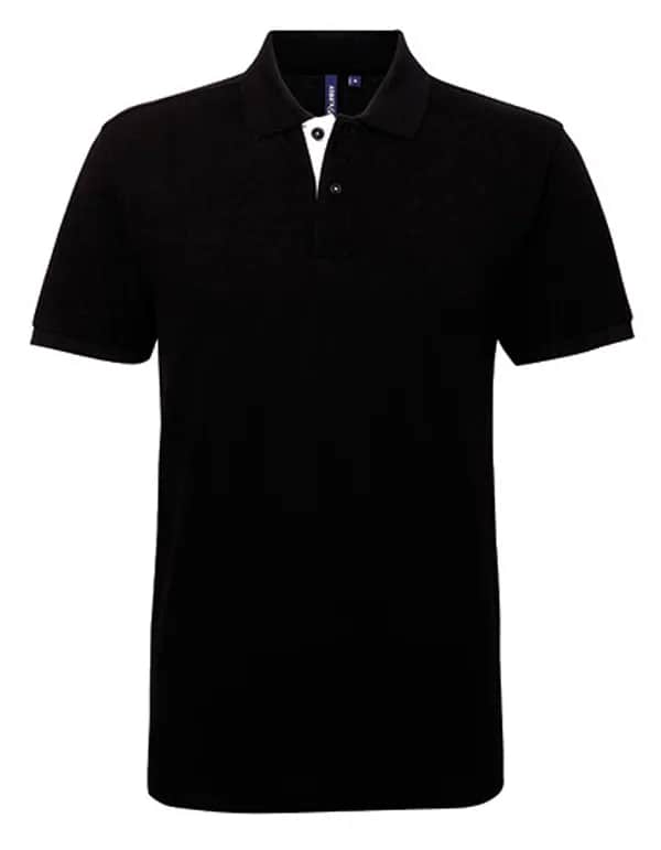 Men´s Classic Fit Contrast Polo - Black/White