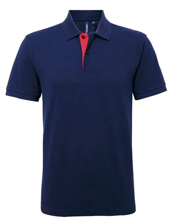Men´s Classic Fit Contrast Polo - Navy/Red