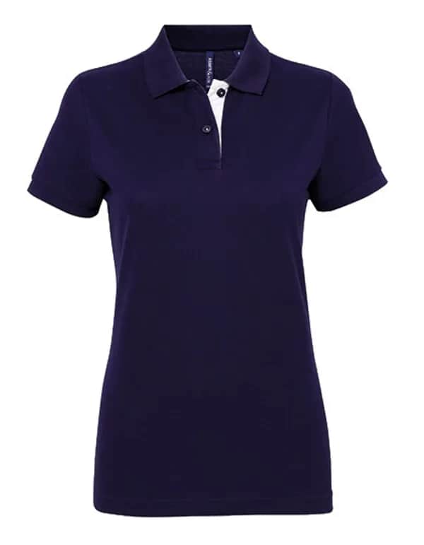 Women´s Classic Fit Contrast Polo - Navy/White