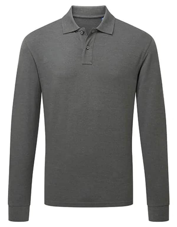 Men´s Classic Fit Long Sleeved Polo - Charcoal