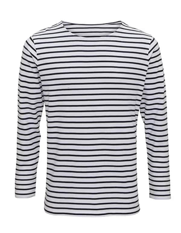 Men´s Marinière Coastal Long Sleeve Tee - White-Navy
