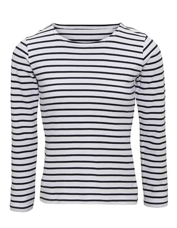 Women´s Marinière Coastal Long Sleeve Tee - White-Navy