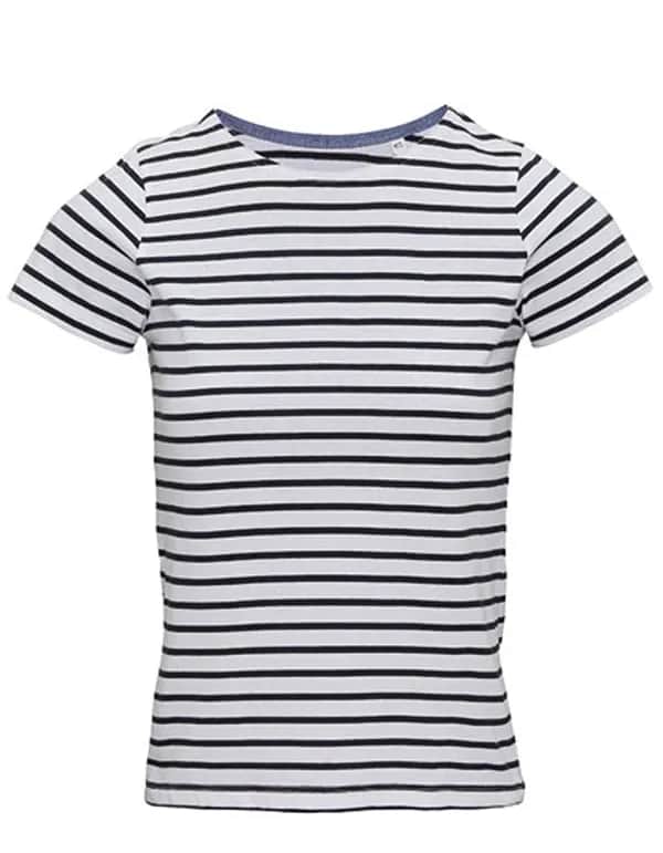 Women´s Marinière Coastal Short Sleeve Tee - White-Navy