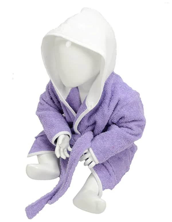 Babiezz® Bathrobe With Hood - Light Purple/White