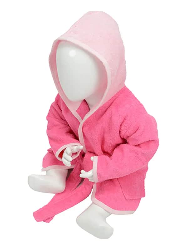 Babiezz® Bathrobe With Hood - Pink/Light Pink