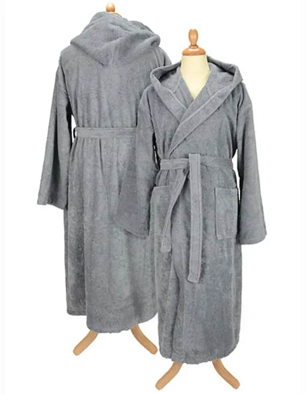 Bathrobe With Hood - Anthracite Grey