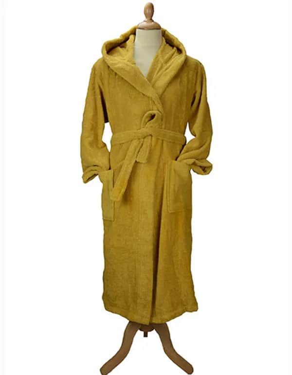 Bathrobe With Hood - Mustard