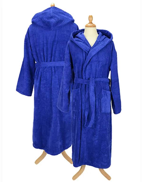 Bathrobe With Hood - True Blue
