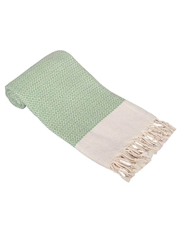 Hamam Towel Kemer - Green/Cream
