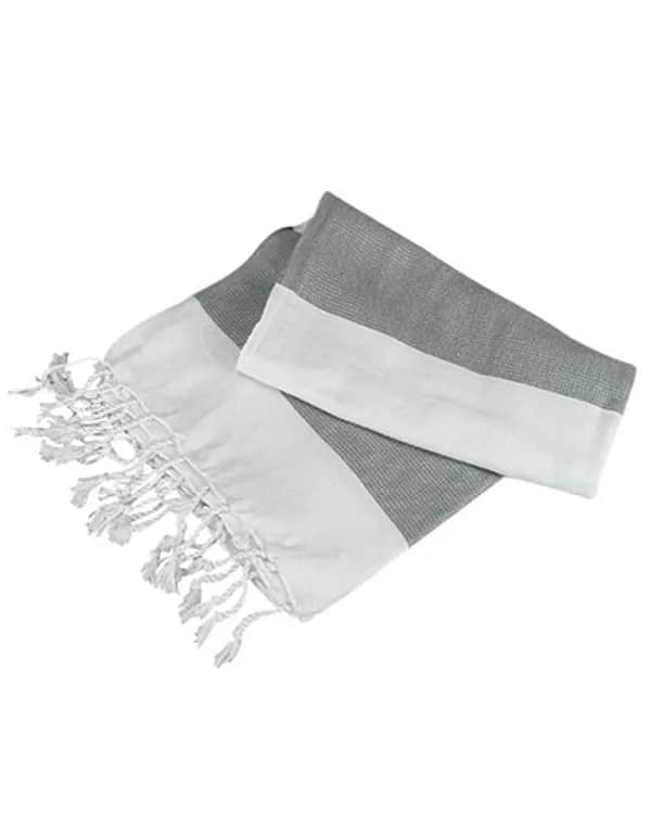 Hamamzz® Hamam Towel Antalya - White/Anthracite Grey
