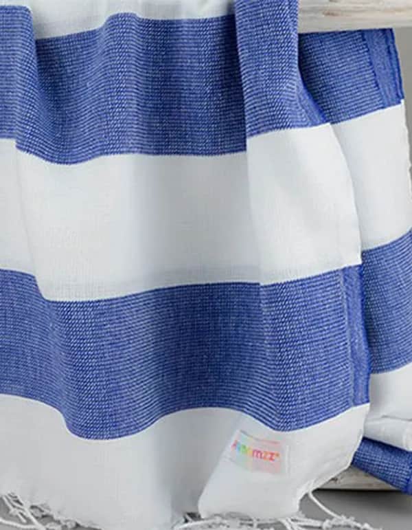 Hamamzz® Hamam Towel Antalya - White/True Blue