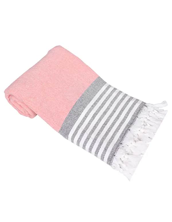Hamam Towel Istanbul with Terry Backside - Orange/White/Black