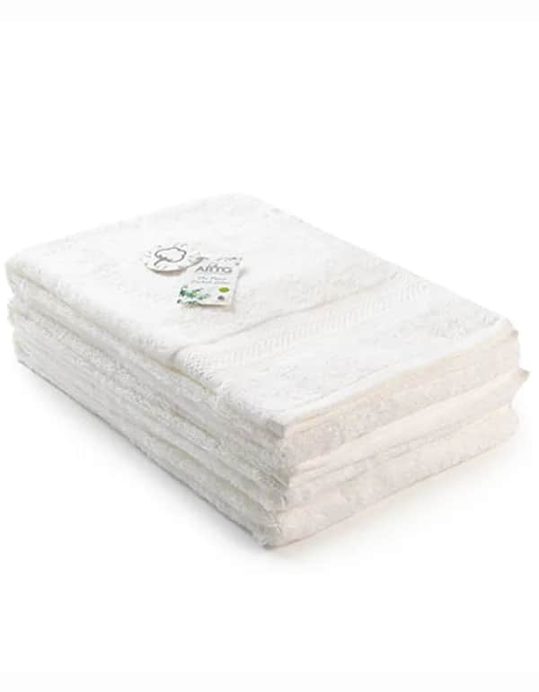 Natural Bamboo Hand Towel - White