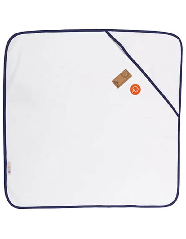 Babiezz® ALL-Over Sublimation Hooded Towel - White/French Navy
