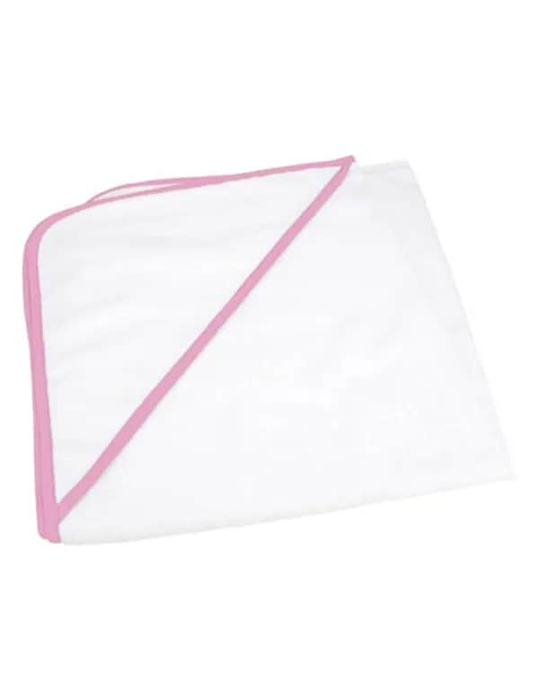 Babiezz® ALL-Over Sublimation Hooded Towel - White/Light Pink