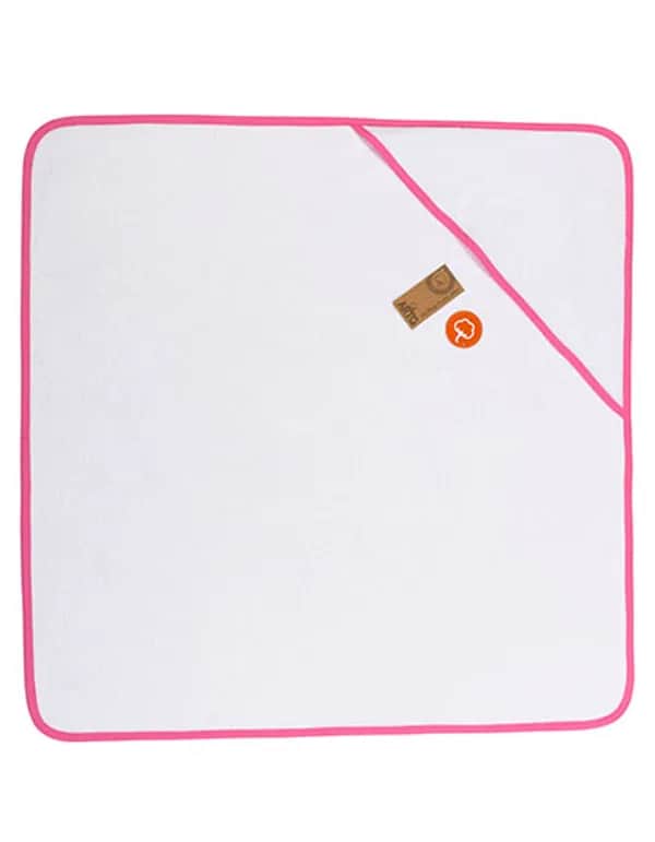 Babiezz® ALL-Over Sublimation Hooded Towel - White/Pink
