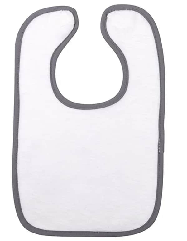 Babiezz® ALL-Over Sublimation Baby Bib - White/Anthracite Grey
