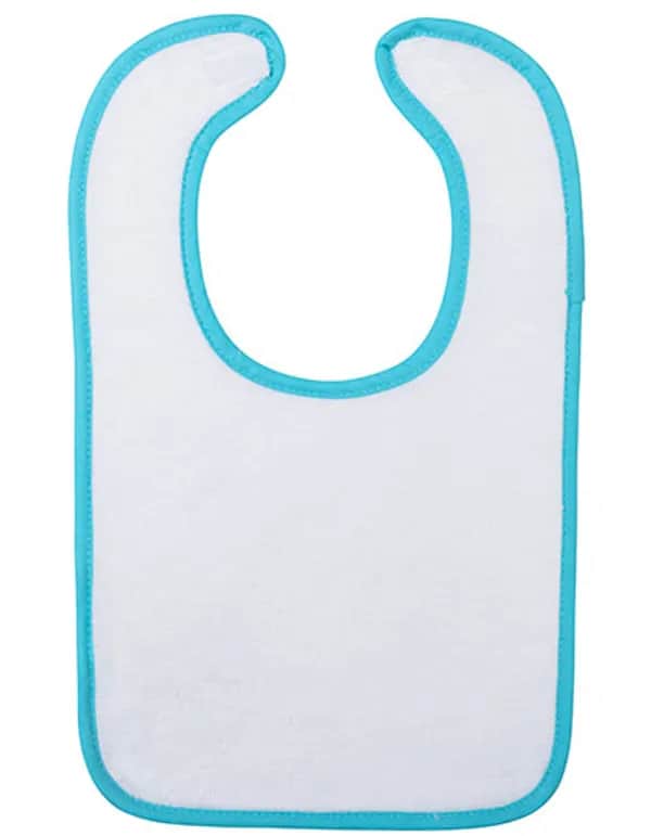 Babiezz® ALL-Over Sublimation Baby Bib - White/Aqua Blue