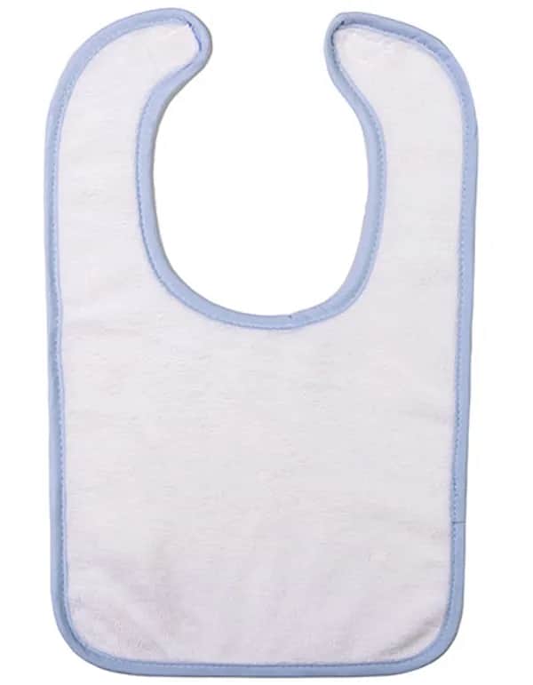 Babiezz® ALL-Over Sublimation Baby Bib - White/Light Blue