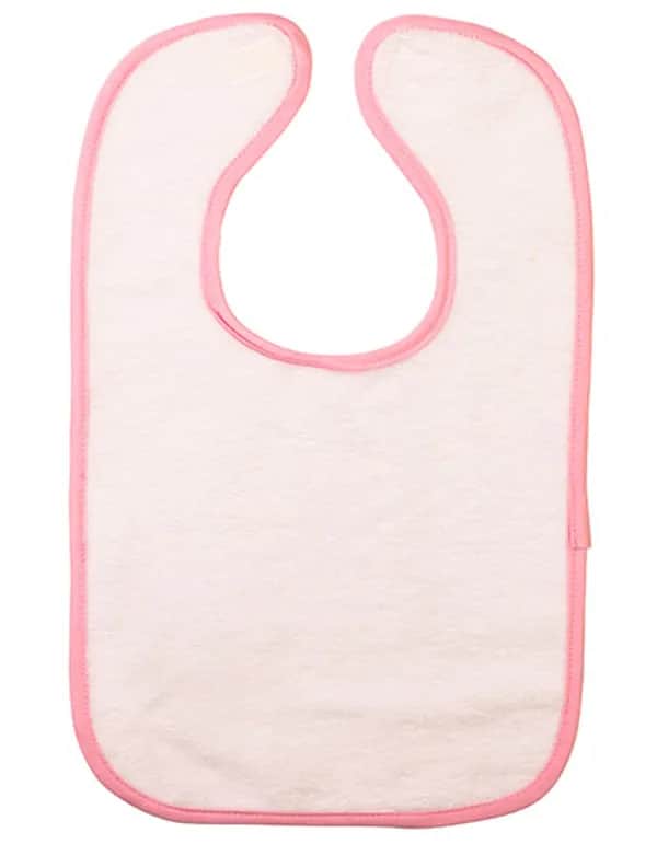 Babiezz® ALL-Over Sublimation Baby Bib - White/Light Pink