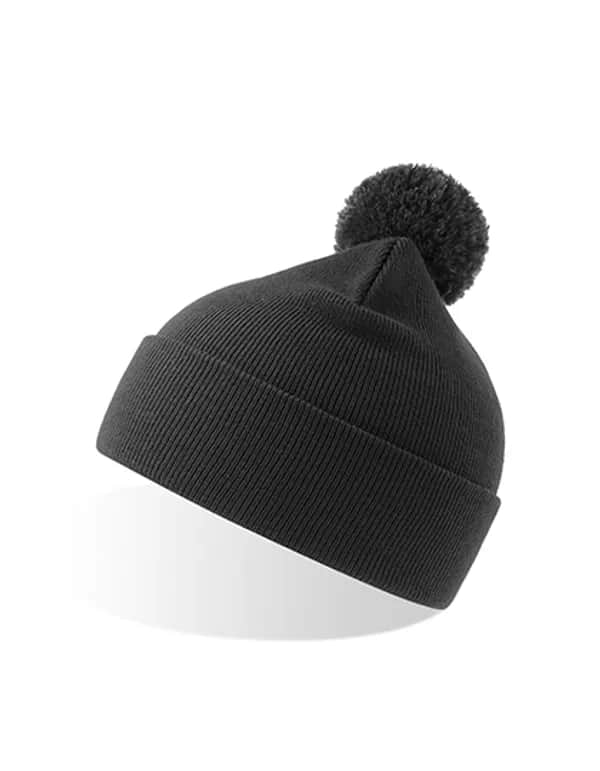 Wind-S Beanie with Pompom - Dark Grey