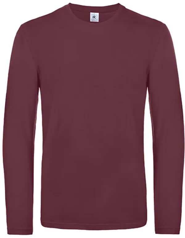 Men´s T-Shirt #E190 Long Sleeve - Burgundy