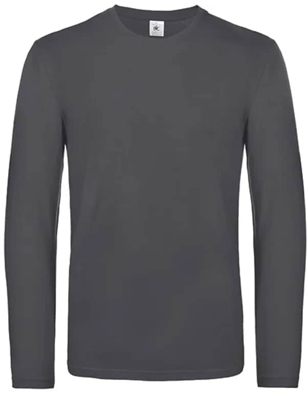 Men´s T-Shirt #E190 Long Sleeve - Dark Grey (Solid)