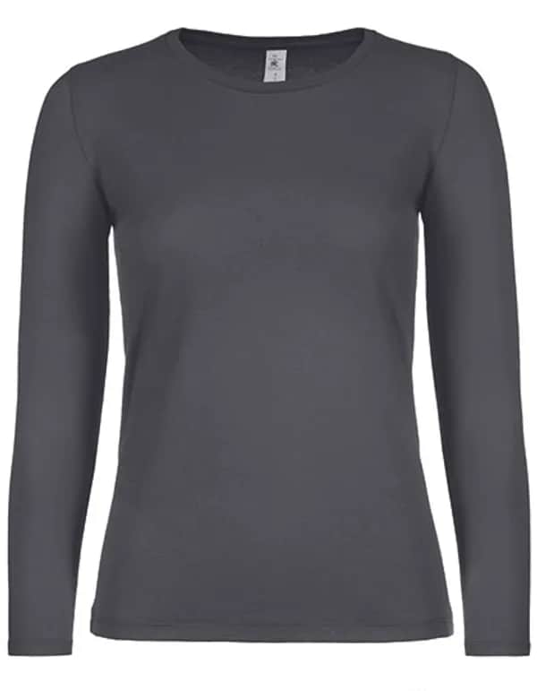 Women´s T-Shirt #E150 Long Sleeve - Dark Grey (Solid)