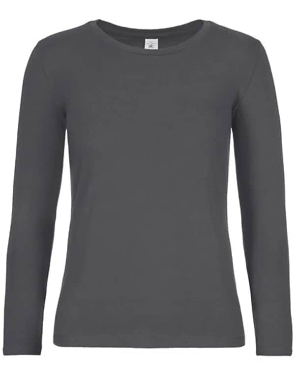 Women´s T-Shirt #E190 Long Sleeve - Dark Grey (Solid)